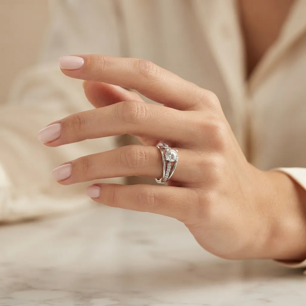 925 Ayar Gümüş Prenses Kesim Zirkon Taşlı Solitaire Kadın Yüzük – Görsel 2